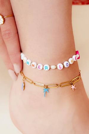 Enkelbandje van roestvrij staal Summer Love Goud kleur Stainless Steel h5 Afbeelding2